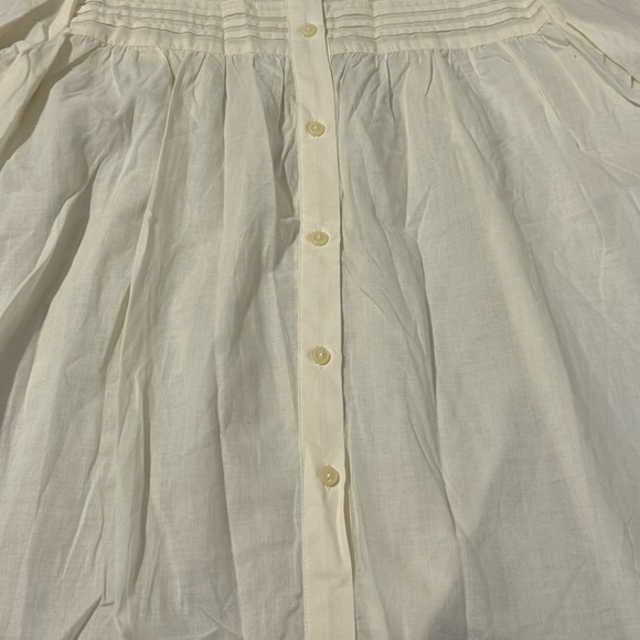 NWT MANGO MNG Size 4 Sml BOHO Cream Blouse Puff Sleeve Lace Insert Romantic NEW - Picture 6 of 13